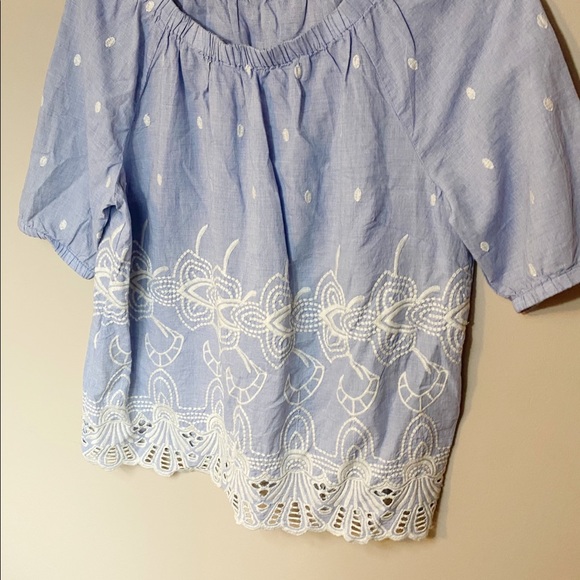 Boutique light blue blouse with white details - Picture 2 of 3